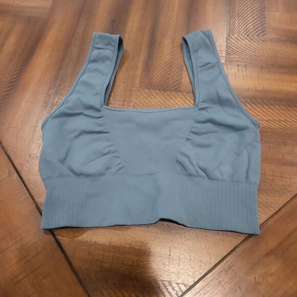Free People Square Neck Bra Green M/L - Picture 1 of 3